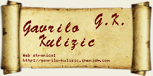 Gavrilo Kulizić vizit kartica